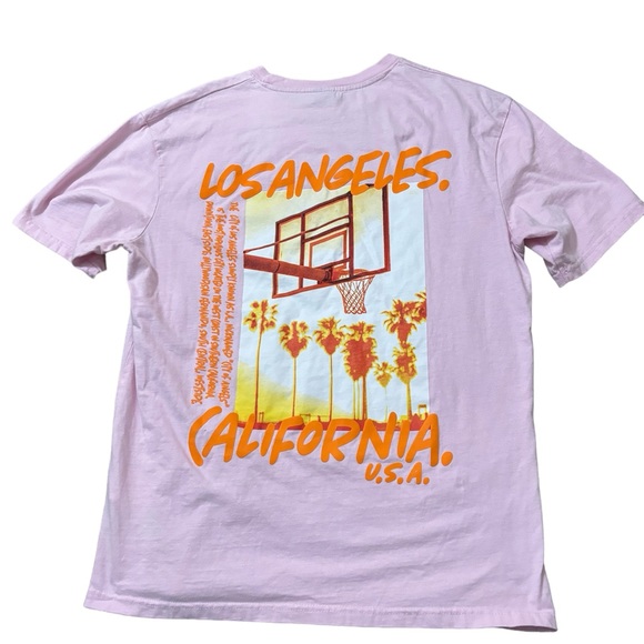 Pink Los Angelos Graphic Tee Relaxed Fit Size Medium - Picture 2 of 5